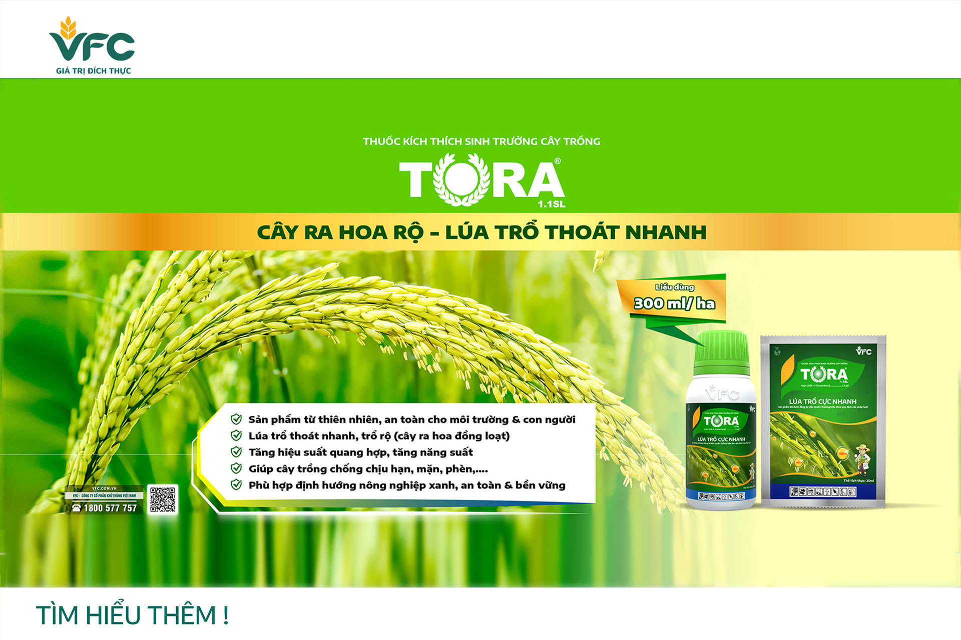 [Kỳ 8] Triacontanol - TORA 1.1SL: Kích thích sinh trưởng, cây ra hoa rộ, lúa trổ thoát nhanh